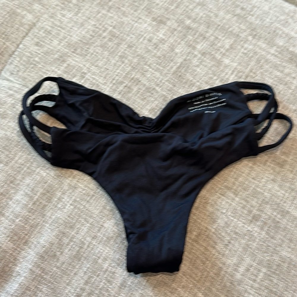 Midori black bikini bottoms